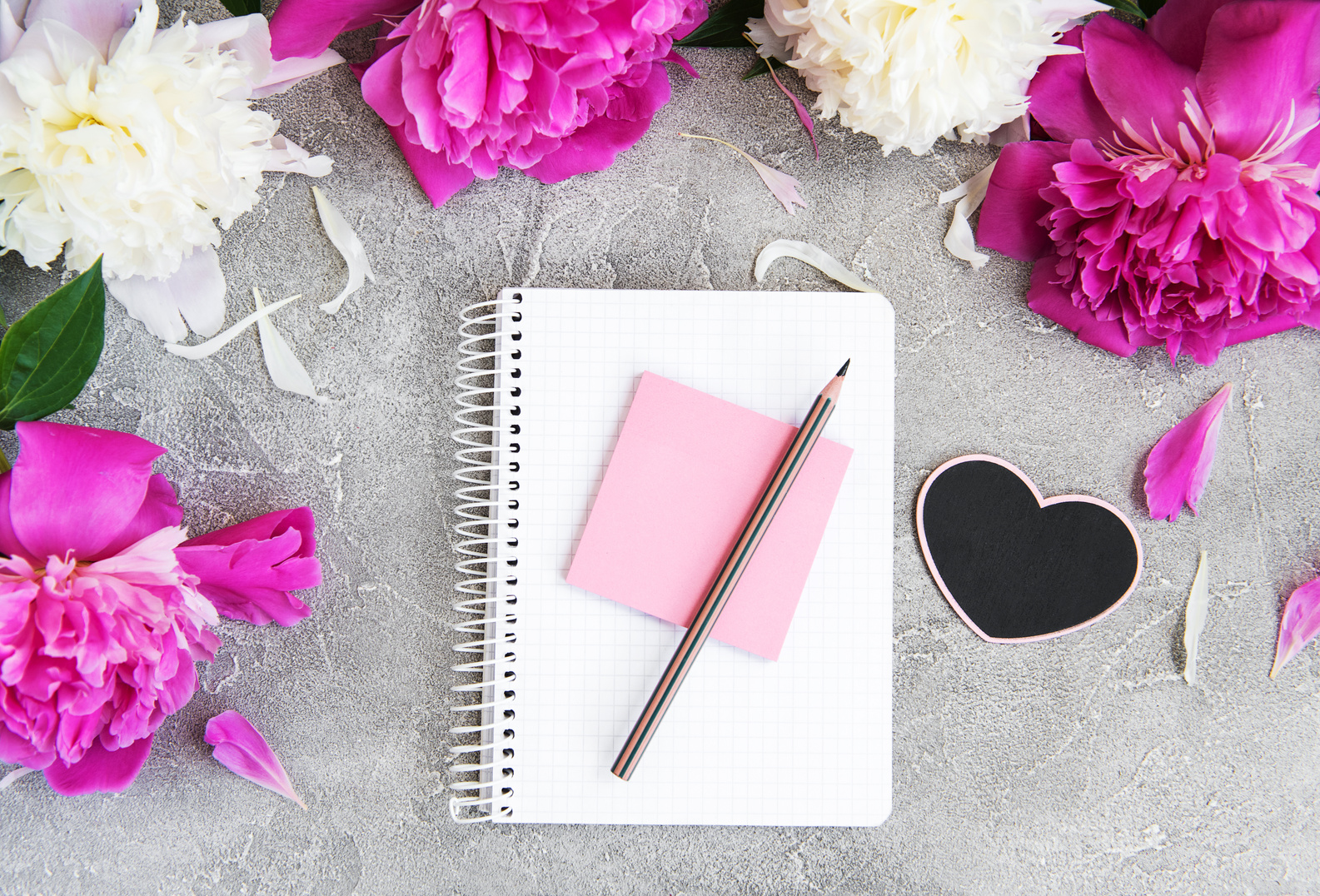 Note Book with Peonies